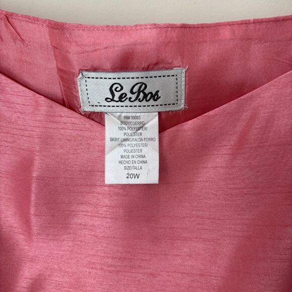 Le Bos Pastel Pink Taffeta Blazer Jacket Tank Set Women 20W Satin Church Wedding - Picture 8 of 10